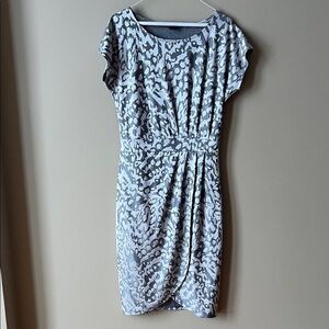 French Connection Elegant Gray Patterned Dress